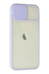 Apple iPhone 12 Kılıf Palm Buzlu Kamera Sürgülü Silikon - Lila
