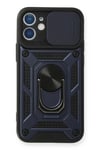 Apple iPhone 12 Kılıf Pars Lens Yüzüklü Silikon - Lacivert