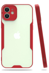 Apple iPhone 12 Kılıf Platin Silikon - Kırmızı