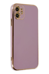 Apple iPhone 12 Kılıf Volet Silikon - Mor