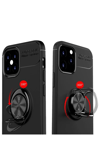Apple iPhone 12 Mini Kılıf Range Yüzüklü Silikon - Siyah