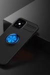 Apple iPhone 12 Mini Kılıf Range Yüzüklü Silikon - Siyah-Mavi
