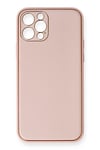 Apple iPhone 12 Pro Kılıf Coco Deri Silikon Kapak - Pembe