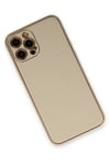 Apple iPhone 12 Pro Kılıf Coco Deri Silikon Kapak - Gold