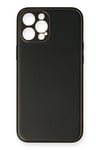 Apple iPhone 12 Pro Kılıf Coco Deri Silikon Kapak - Siyah