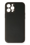 Apple iPhone 12 Pro Kılıf Coco Deri Silikon Kapak - Siyah