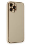 Apple iPhone 12 Pro Kılıf Coco Deri Silikon Kapak - Gold