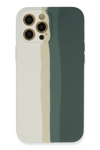 Apple iPhone 12 Pro Kılıf Ebruli Lansman Silikon - Beyaz-Gri