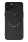 Apple iPhone 12 Pro Kılıf Jack Magneticsafe Lens Silikon - Siyah