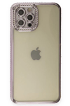 Apple iPhone 12 Pro Kılıf Joke Taşlı Silikon - Mor