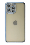 Apple iPhone 12 Pro Kılıf Joke Taşlı Silikon - Mavi