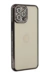 Apple iPhone 12 Pro Kılıf Joke Taşlı Silikon - Siyah