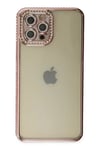 Apple iPhone 12 Pro Kılıf Joke Taşlı Silikon - Pembe