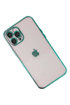 Apple iPhone 12 Pro Kılıf Lensli Silikon - Yeşil