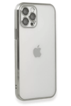 Apple iPhone 12 Pro Kılıf Lensli Silikon - Gümüş
