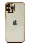 Apple iPhone 12 Pro Kılıf Lensli Silikon - Gold