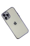 Apple iPhone 12 Pro Kılıf Lensli Silikon - Mor