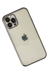 Apple iPhone 12 Pro Kılıf Lensli Silikon - Siyah