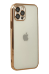 Apple iPhone 12 Pro Kılıf Lensli Silikon - Gold