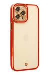 Apple iPhone 12 Pro Kılıf Liva Lens Silikon - Kırmızı