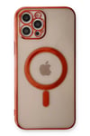 Apple iPhone 12 Pro Kılıf Magneticsafe Lazer Silikon - Kırmızı