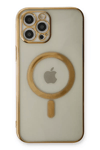 Apple iPhone 12 Pro Kılıf Magneticsafe Lazer Silikon - Gold