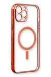 Apple iPhone 12 Pro Kılıf Magneticsafe Lazer Silikon - Kırmızı