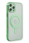 Apple iPhone 12 Pro Kılıf Magneticsafe Lazer Silikon - Haki Yeşil