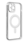 Apple iPhone 12 Pro Kılıf Magneticsafe Lazer Silikon - Gümüş