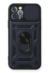 Apple iPhone 12 Pro Kılıf Pars Lens Yüzüklü Silikon - Lacivert
