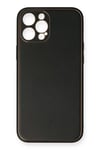 Apple iPhone 12 Pro Max Kılıf Coco Deri Silikon Kapak - Siyah