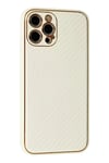Apple iPhone 12 Pro Max Kılıf Coco Karbon Silikon - Beyaz