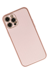 Apple iPhone 12 Pro Max Kılıf Coco Karbon Silikon - Pembe