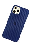 Apple iPhone 12 Pro Max Kılıf Karbon PP Silikon - Mavi