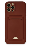 Apple iPhone 12 Pro Max Kılıf Kelvin Kartvizitli Silikon - Bordo