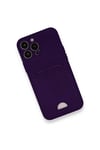 Apple iPhone 12 Pro Max Kılıf Kelvin Kartvizitli Silikon - Derin Mor