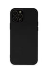Apple iPhone 12 Pro Max Kılıf Lansman Glass Kapak - Siyah