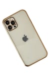 Apple iPhone 12 Pro Max Kılıf Lensli Silikon - Gold