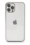 Apple iPhone 12 Pro Max Kılıf Lensli Silikon - Gümüş