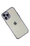 Apple iPhone 12 Pro Max Kılıf Lensli Silikon - Mor