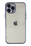 Apple iPhone 12 Pro Max Kılıf Lensli Silikon - Mor