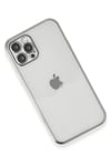 Apple iPhone 12 Pro Max Kılıf Lensli Silikon - Gümüş