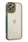 Apple iPhone 12 Pro Max Kılıf Liva Lens Silikon - Yeşil