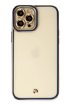 Apple iPhone 12 Pro Max Kılıf Liva Lens Silikon - Mavi
