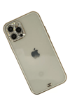 Apple iPhone 12 Pro Max Kılıf Liva Taşlı Silikon - Beyaz