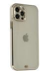 Apple iPhone 12 Pro Max Kılıf Liva Taşlı Silikon - Beyaz