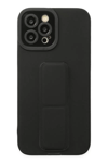 Apple iPhone 12 Pro Max Kılıf Mega Standlı Silikon - Siyah