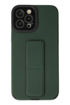 Apple iPhone 12 Pro Max Kılıf Mega Standlı Silikon - Yeşil