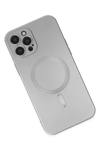 Apple iPhone 12 Pro Max Kılıf Moshi Lens Magneticsafe Silikon - Gümüş