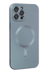 Apple iPhone 12 Pro Max Kılıf Moshi Lens Magneticsafe Silikon - Sierra Blue